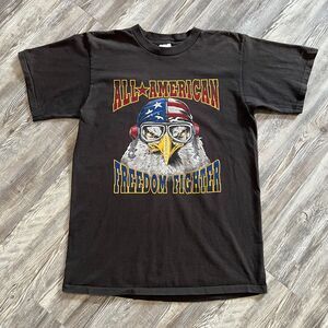 Vintage 90s Single Stitch All American Freedom Fighter Shirt L